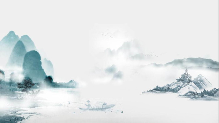 图片[7]-14张淡雅高山流水PPT背景图片-第一PPT