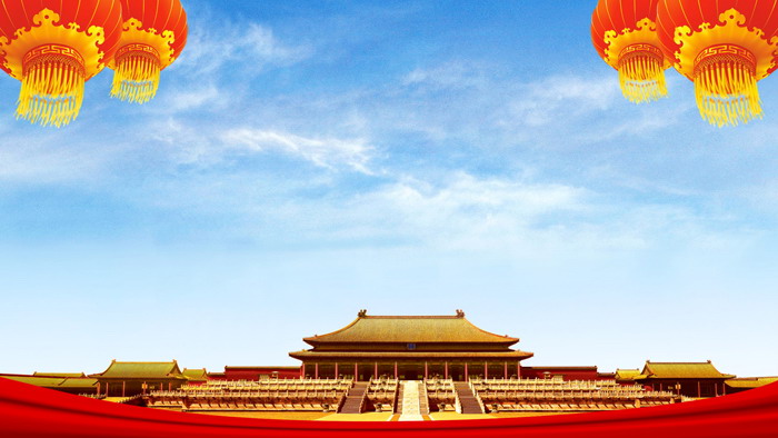 图片[1]-两张蓝天白云古建筑PPT背景图片-第一PPT