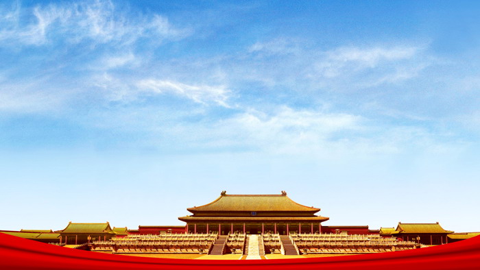 图片[2]-两张蓝天白云古建筑PPT背景图片-第一PPT