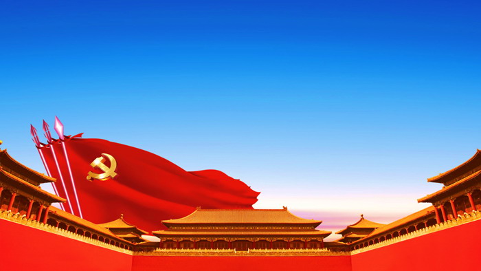 图片[1]-两张古建筑党旗PPT背景图片-第一PPT