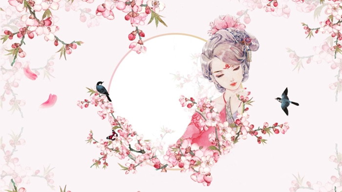 图片[2]-唯美桃花爱情幻灯片背景图片-第一PPT