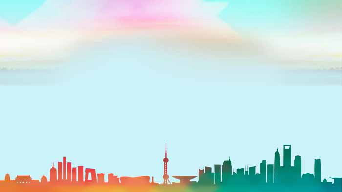 图片[2]-三张彩色清新城市剪影PPT背景图片-第一PPT