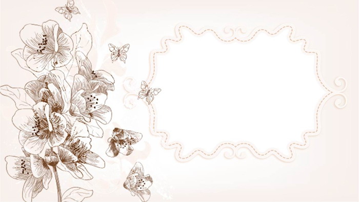 图片[1]-淡雅手绘艺术花卉PPT背景图片-第一PPT