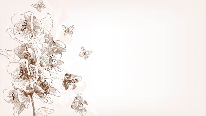 图片[2]-淡雅手绘艺术花卉PPT背景图片-第一PPT