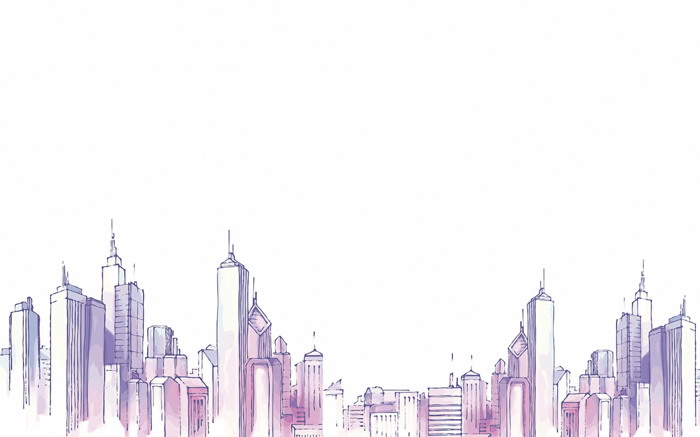 图片[1]-水彩城市建筑PPT背景图片-第一PPT