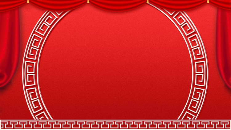 图片[2]-红色帷幕与祥云节日PPT背景图片-第一PPT