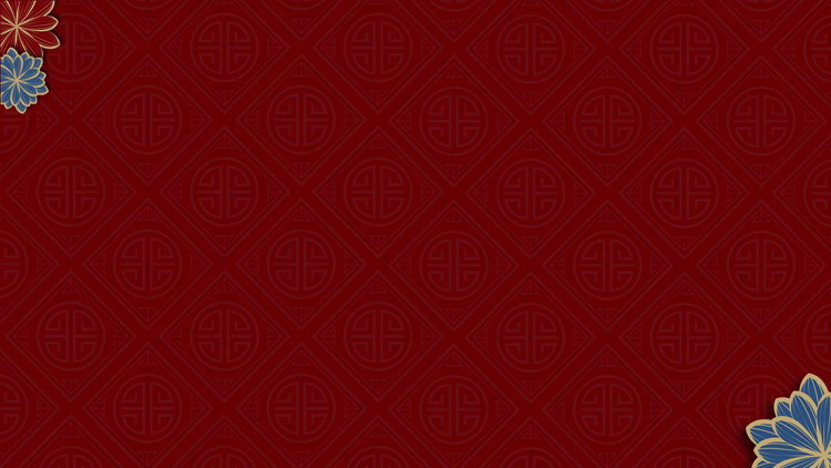 图片[6]-6张红蓝配色的古典花朵图案PPT背景图片-第一PPT