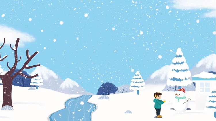 图片[2]-四张卡通冬天雪景PPT背景图片-第一PPT