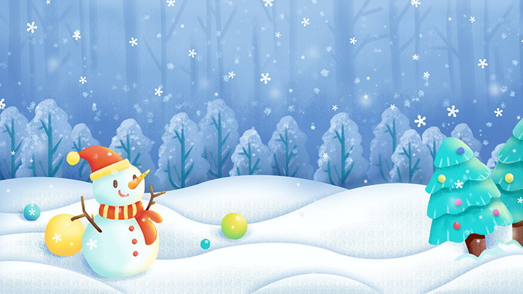 图片[1]-两张卡通冬天的雪人PPT背景图片-第一PPT