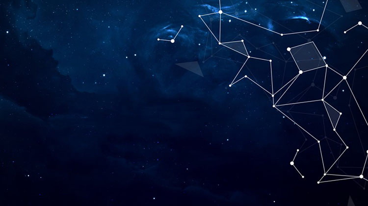图片[1]-蓝色星空白色点线PPT背景图片-第一PPT