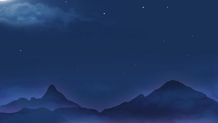 图片[3]-四张蓝色夜空与月亮PPT背景图片-第一PPT
