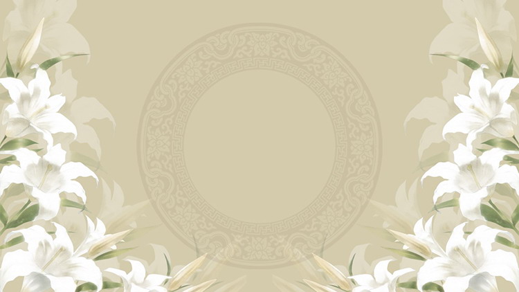 图片[1]-水彩百合花背景的PPT背景图片-第一PPT