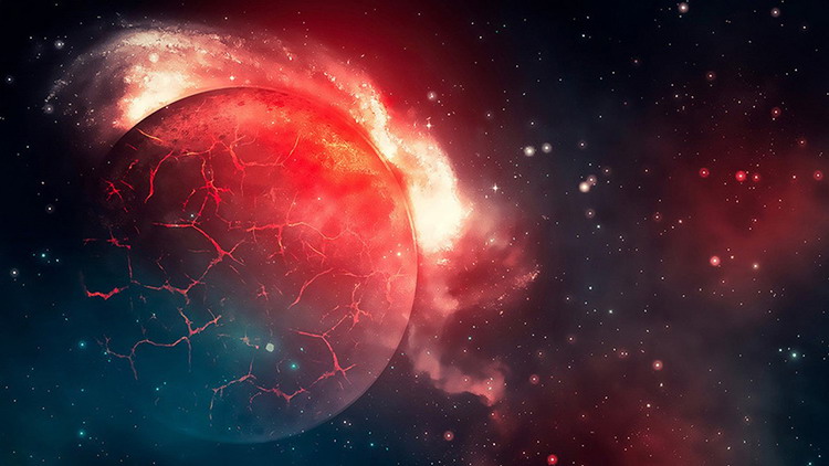 图片[2]-四张红色宇宙星空星球PPT背景图片-第一PPT
