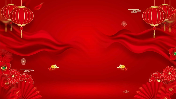 图片[1]-五张红色喜庆节日主题PPT背景图片-第一PPT