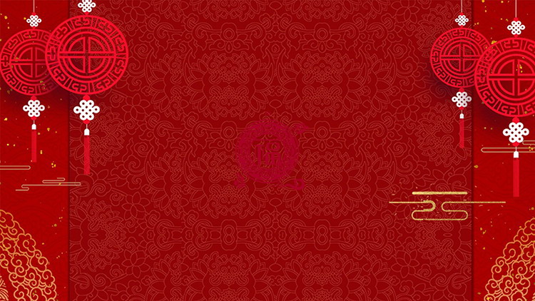 图片[1]-三张吊坠中国结红色喜庆节日PPT背景图片-第一PPT