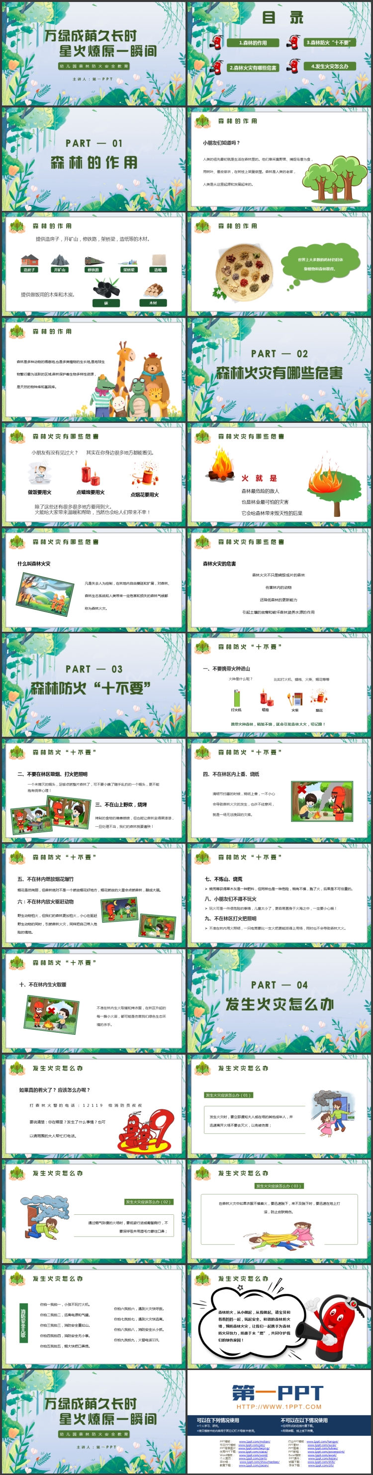 图片[2]-“万绿成荫久长时星火燎原一瞬间”幼儿园森林防火安全教育PPT模板下载-第一PPT