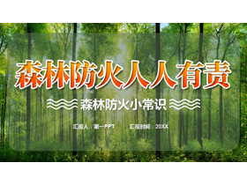 绿色“森林防火人人有责”森林防火小常识PPT模板下载-第一PPT
