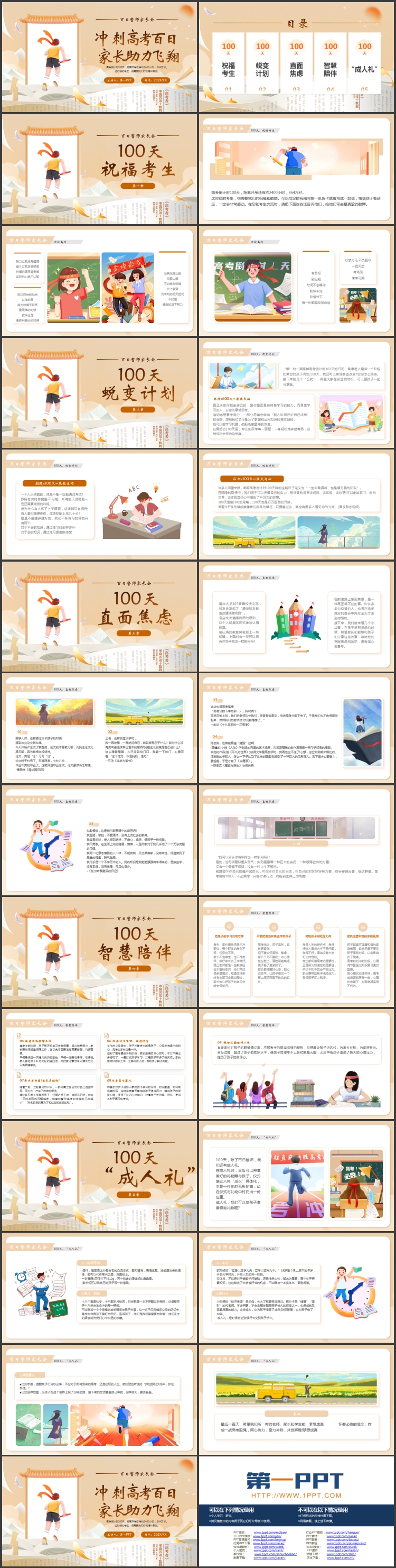 图片[2]-“冲刺高考百日家长助力飞翔”百日誓师家长会PPT模板下载-第一PPT