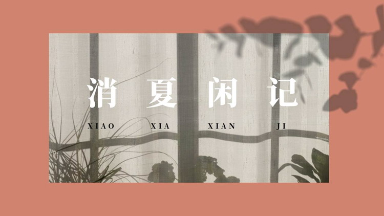 图片[1]-莫兰迪文艺风“消夏闲记”PPT模板-第一PPT