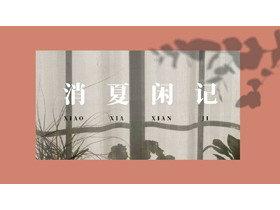 莫兰迪文艺风“消夏闲记”PPT模板-第一PPT