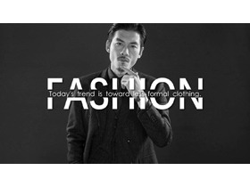 黑色时尚男模背景的欧美风商务汇报PPT模板-第一PPT