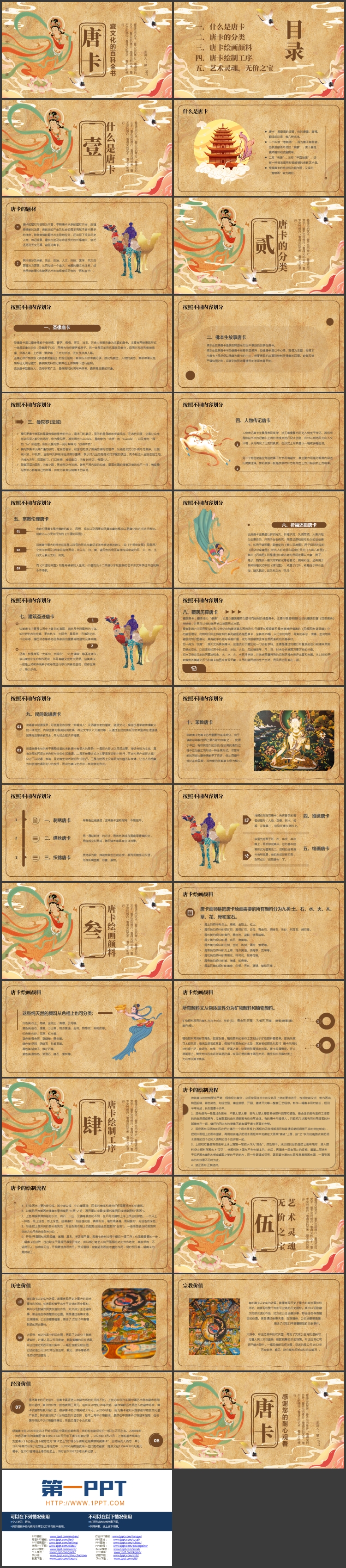 图片[2]-飞天仙女背景的藏族文化唐卡介绍PPT模板-第一PPT