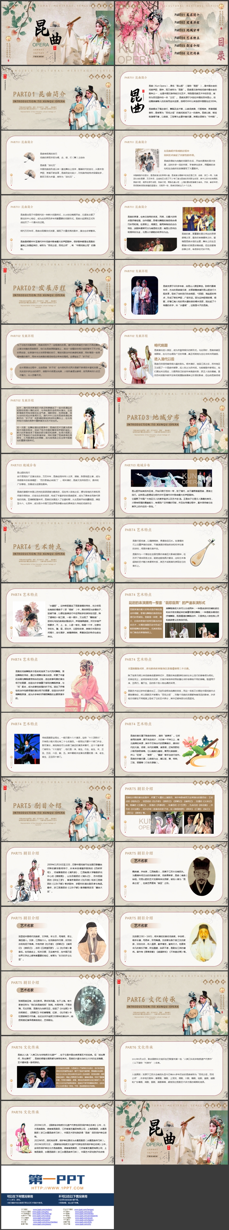 图片[2]-古典戏曲人物背景的昆曲文化介绍PPT模板-第一PPT