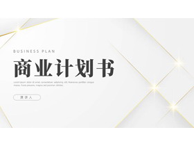 大气简约白金配色商务计划书PPT模板-第一PPT